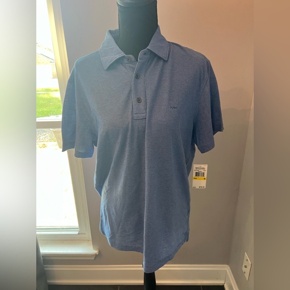 Michael Kors Men’s Blue Short Sleeve Polo NWT Medium - Picture 1 of 5